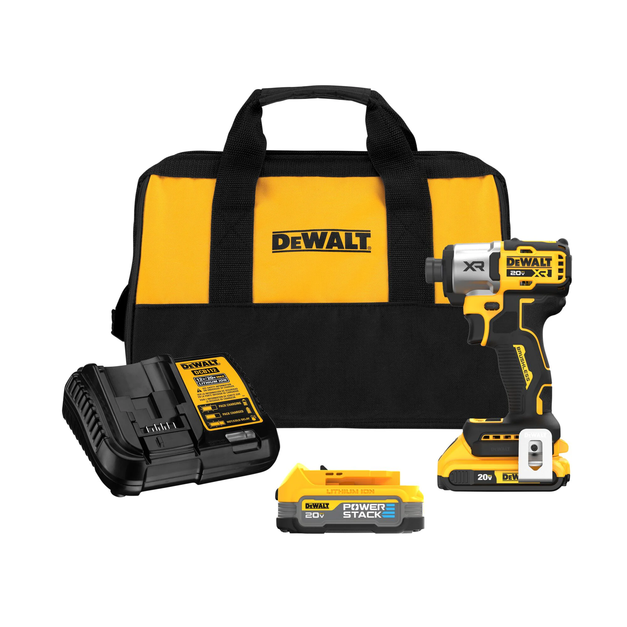 DEWALT XR 20-volt Max 1/4-in Brushless Cordless Impact Driver (Battery and Charger Included with Soft Bag) DEWALT XR 20-volt Max 1/4-in Brushless Cordless Impact Driver (Battery and Charger Included with Soft Bag)