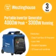 Westinghouse iGen4000DFc Remote Electric Start 4000-Watt Dual Fuel (Gasoline/Propane) Inverter Generator