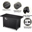 COWSAR 42.9-in W Black Stainless Steel Rectangle Tabletop Propane Gas Fire Pit Table
