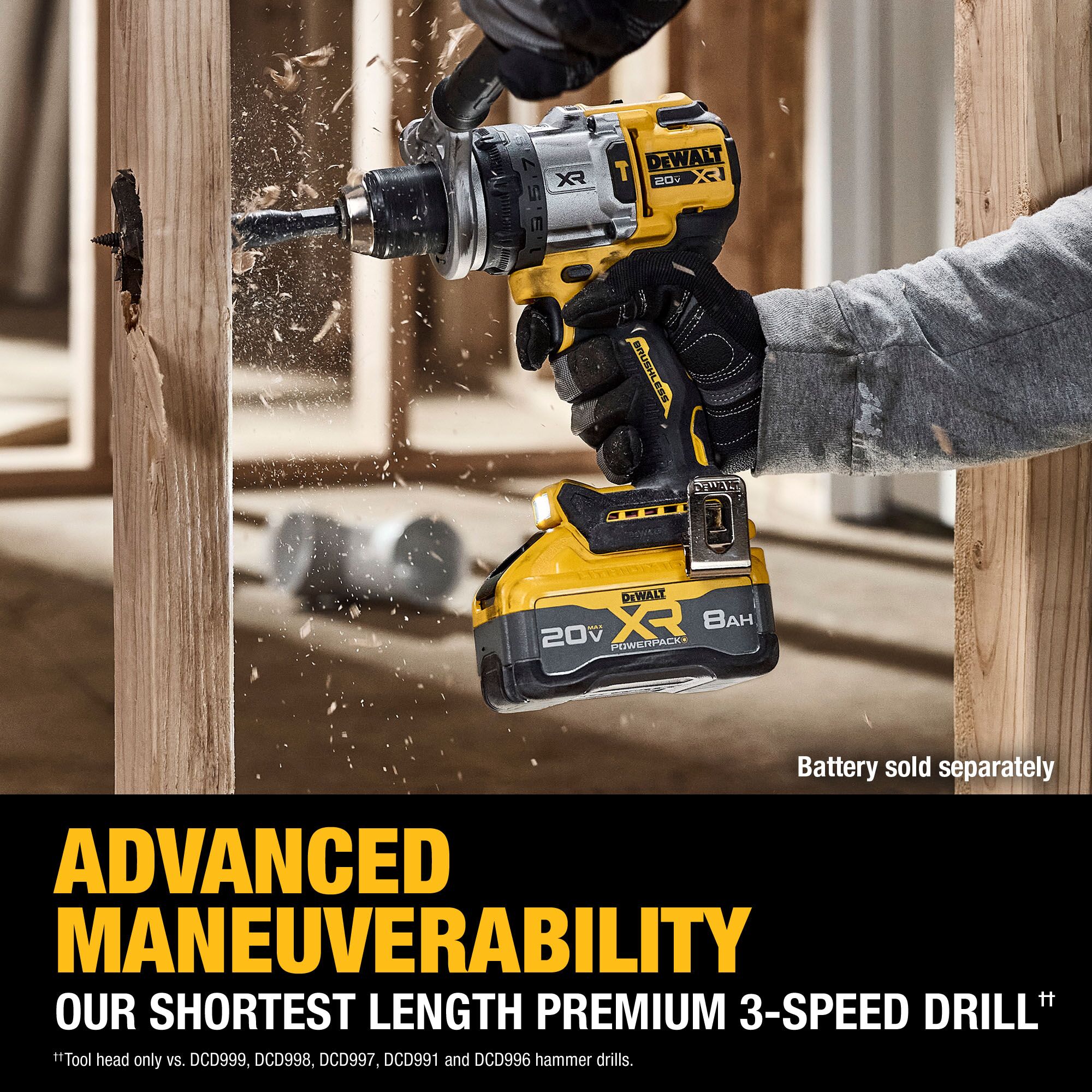 DEWALT XR 1/2-in 20-volt Max Variable Brushless Cordless Hammer Drill (Charger Not Included) DEWALT XR 1/2-in 20-volt Max Variable Brushless Cordless Hammer Drill (Charger Not Included) - Image 15
