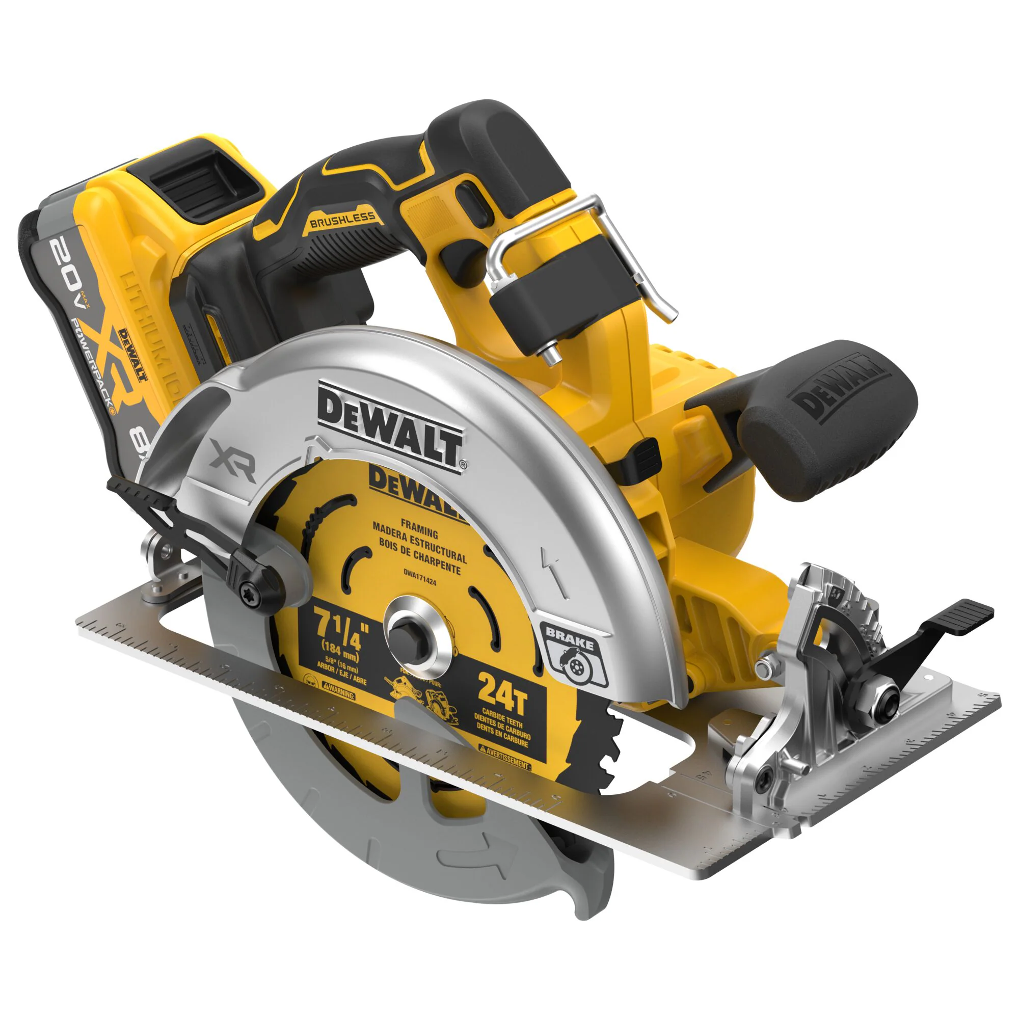DEWALT XR 20-volt Max 7-1/4-in Brushless Cordless Circular Saw Kit (Battery & Charger Included) DEWALT XR 20-volt Max 7-1/4-in Brushless Cordless Circular Saw Kit (Battery & Charger Included) - Image 7