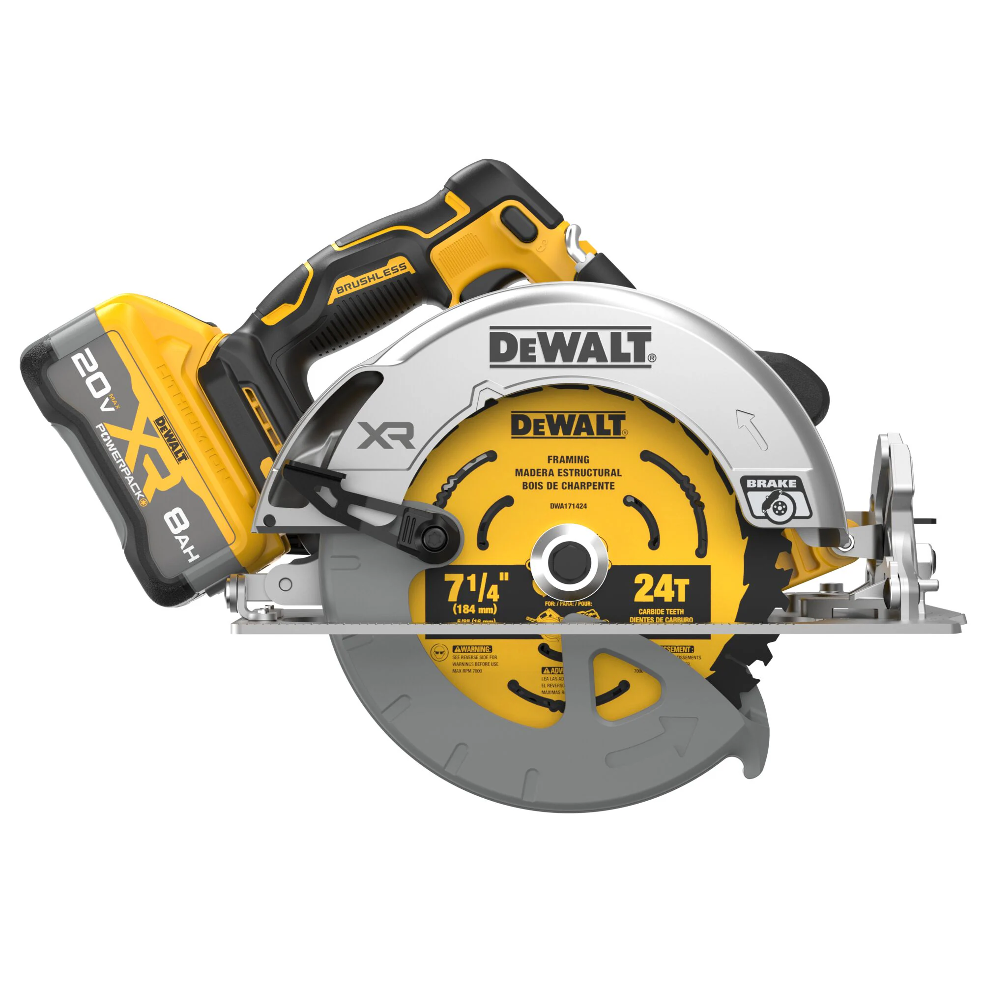 DEWALT XR 20-volt Max 7-1/4-in Brushless Cordless Circular Saw Kit (Battery & Charger Included) DEWALT XR 20-volt Max 7-1/4-in Brushless Cordless Circular Saw Kit (Battery & Charger Included) - Image 8