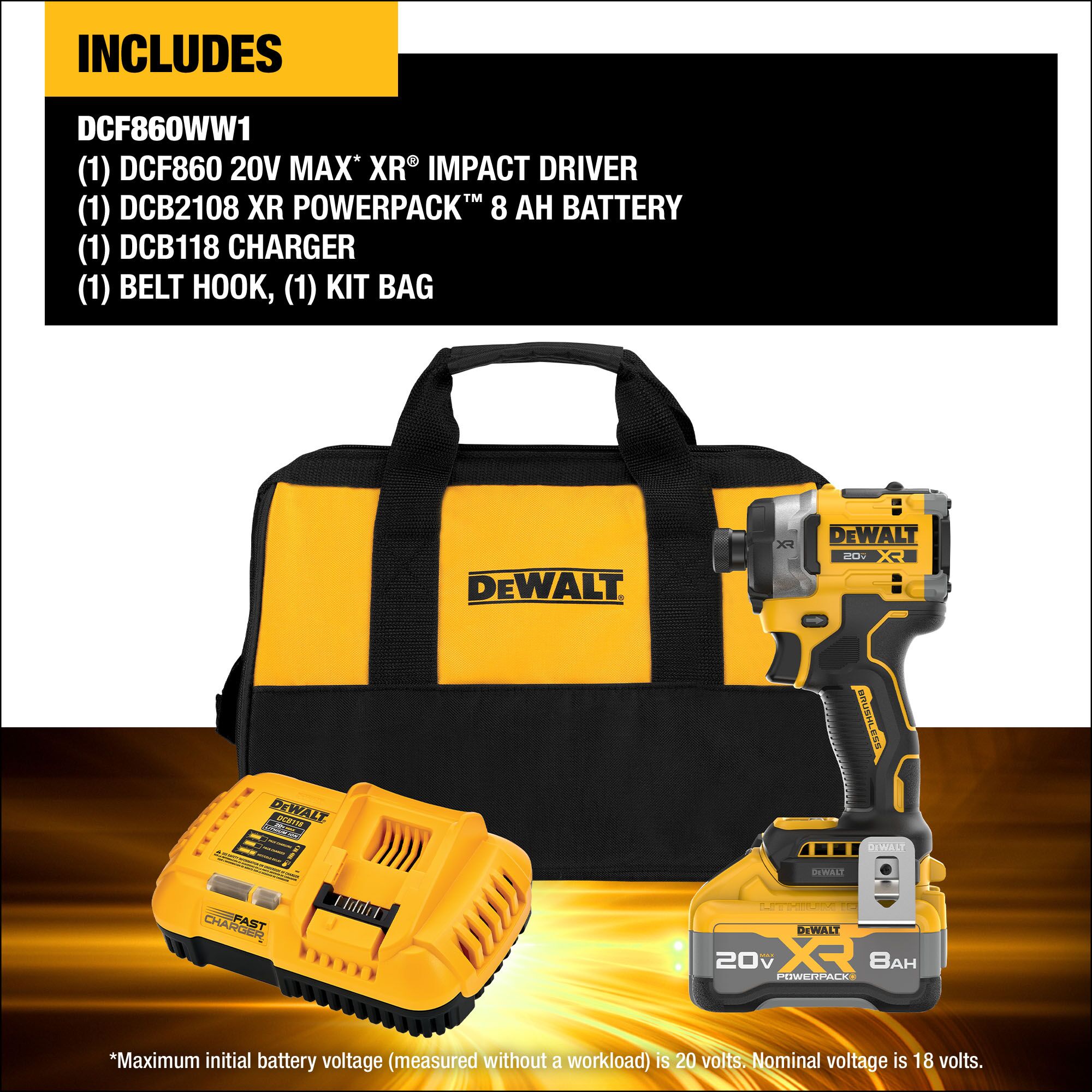 DEWALT XR 20-volt Max 1/4-in Brushless Cordless Impact Driver (Battery and Charger Included with Soft Bag) DEWALT XR 20-volt Max 1/4-in Brushless Cordless Impact Driver (Battery and Charger Included with Soft Bag) - Image 19