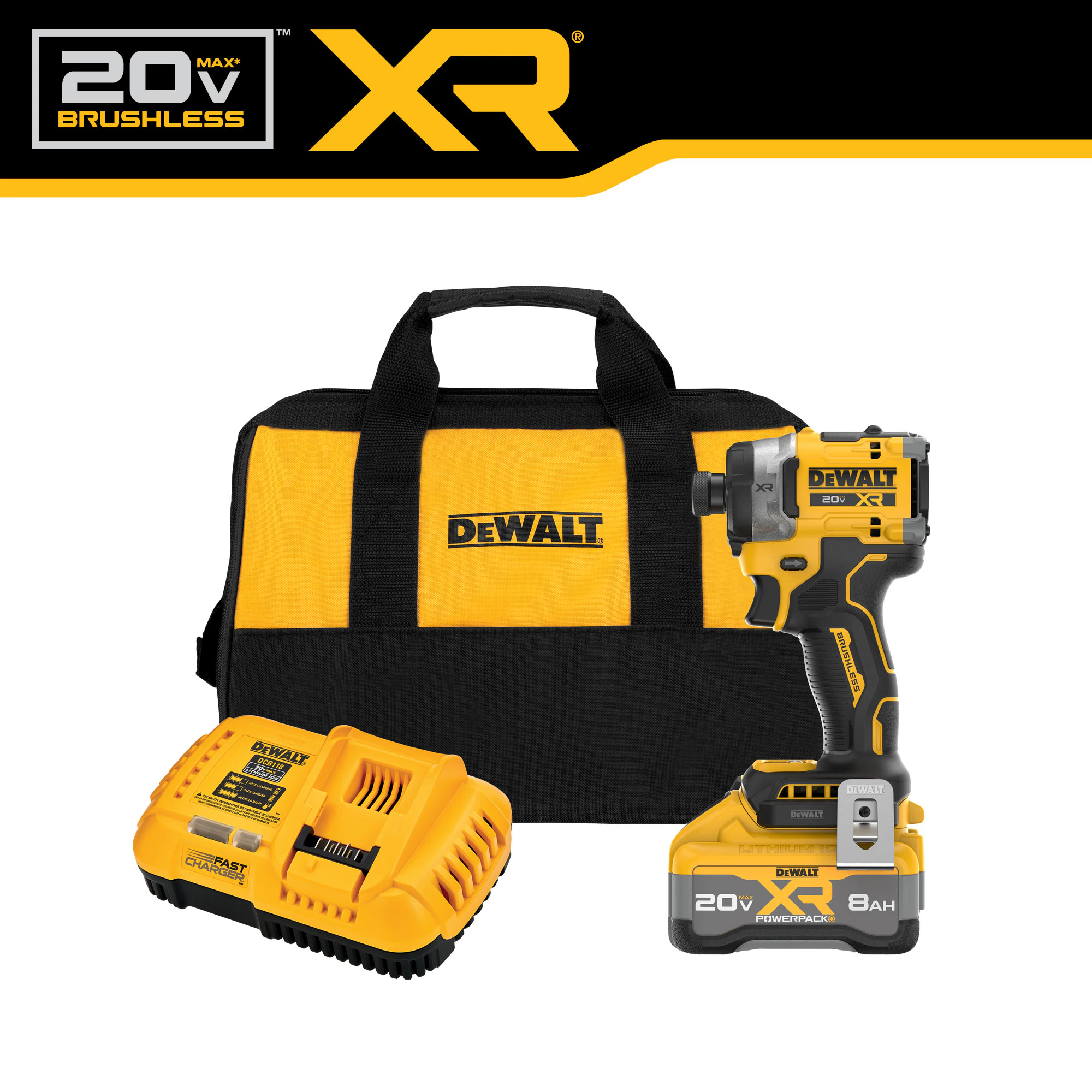 DEWALT XR 20-volt Max 1/4-in Brushless Cordless Impact Driver (Battery and Charger Included with Soft Bag) DEWALT XR 20-volt Max 1/4-in Brushless Cordless Impact Driver (Battery and Charger Included with Soft Bag) - Image 20