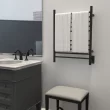 Amba Products Matte Black Hardwired Wall Mount Towel Warmer 25-in x 4.75-in x 32-in