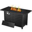COWSAR 42.9-in W Black Stainless Steel Rectangle Tabletop Propane Gas Fire Pit Table