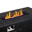 COWSAR 42.9-in W Black Stainless Steel Rectangle Tabletop Propane Gas Fire Pit Table