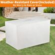 COWSAR 42.9-in W Black Stainless Steel Rectangle Tabletop Propane Gas Fire Pit Table
