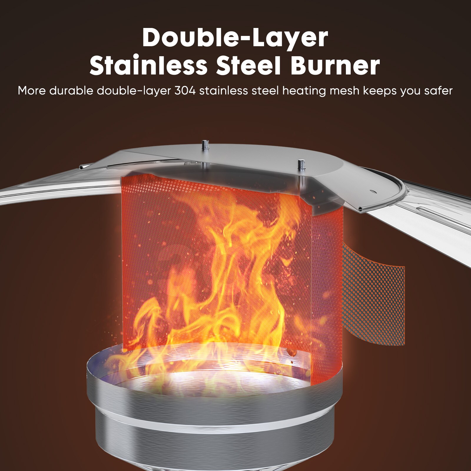 Mondawe 48000-BTU Brown Stainless Steel Floorstanding Liquid Propane Patio Heater Mondawe 48000-BTU Brown Stainless Steel Floorstanding Liquid Propane Patio Heater - Image 3