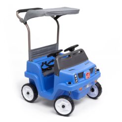 Step2 Side-by-Side Push Around SUV, Kids Push Car, 2 Seats, Stroller Substitute, Includes Seat Belts & Horns, Blue