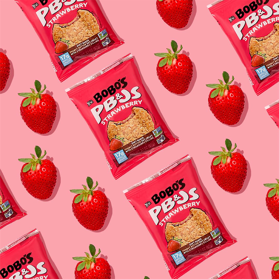 Bobo's Peanut Butter & Strawberry Jelly Oat Snack, 24 Count, Healthy Everyday Snack, a Satisfying Treat that Provides a Quick Energy Boost Bobo's Peanut Butter & Strawberry Jelly Oat Snack, 24 Count, Healthy Everyday Snack, a Satisfying Treat that Provides a Quick Energy Boost - Image 2