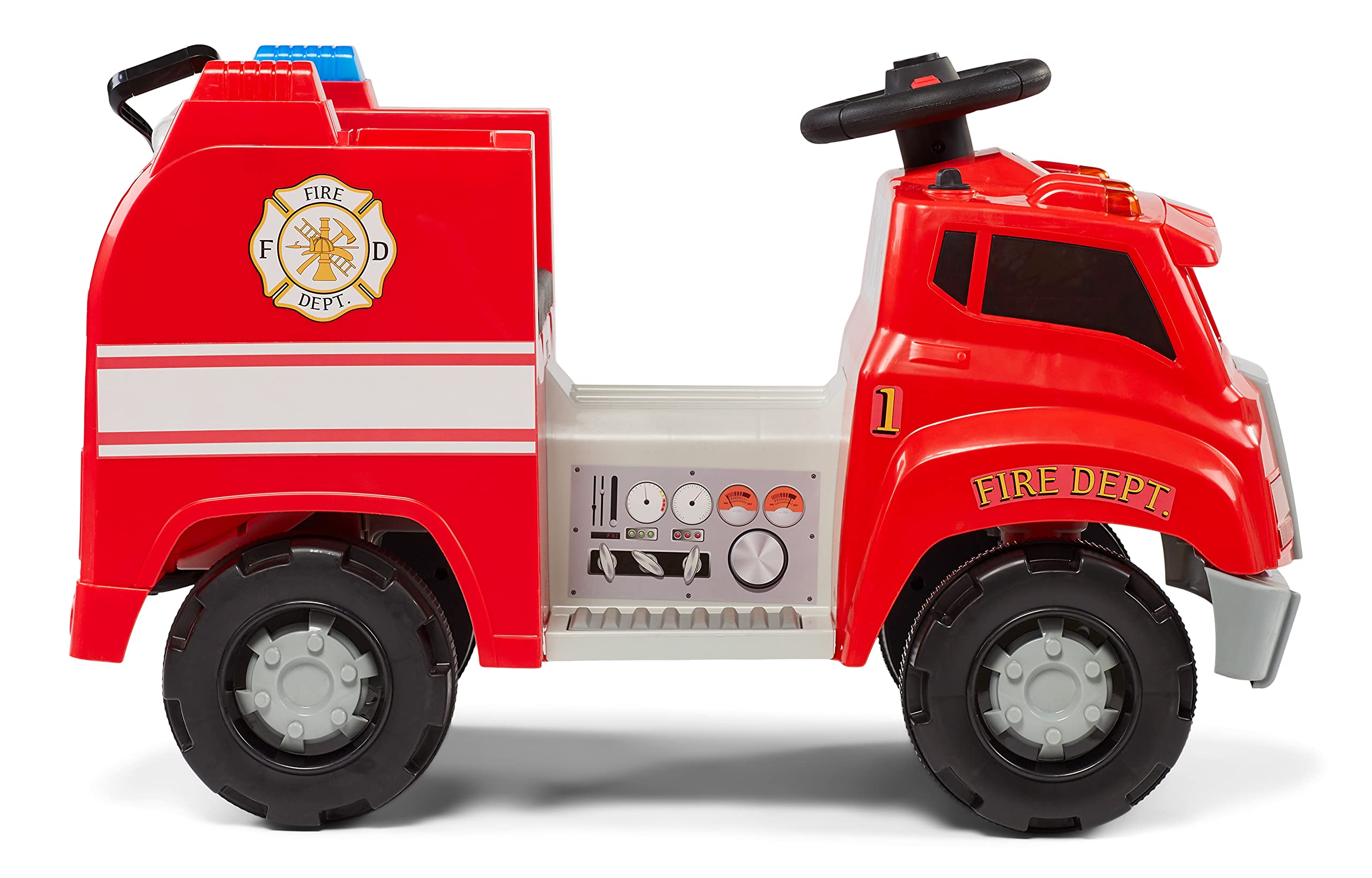 Kid Trax Real Rigs Toddler Fire Truck Interactive Ride On Toy, Kids Ages 1.5-4 Years, 6 Volt Battery and Charger, Sound Effects, Red, Large Kid Trax Real Rigs Toddler Fire Truck Interactive Ride On Toy, Kids Ages 1.5-4 Years, 6 Volt Battery and Charger, Sound Effects, Red, Large - Image 5
