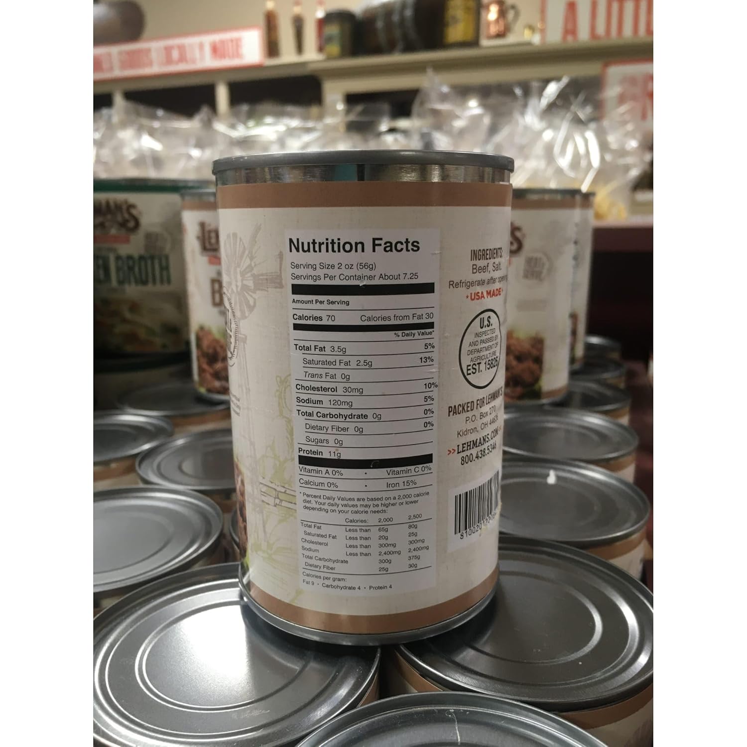 Lehman's All Natural Canned Meat, USA Made Ready to Eat for Everyday, Camping or Emergencies, 14.5 oz each, Pack of 3, Beef Lehman's All Natural Canned Meat, USA Made Ready to Eat for Everyday, Camping or Emergencies, 14.5 oz each, Pack of 3, Beef - Image 3