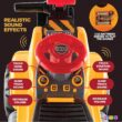 Play22 Toy Tractors for Kids Ride On Excavator - Music Sounds Digger Scooter Bulldozer Includes Helmet with Rocks