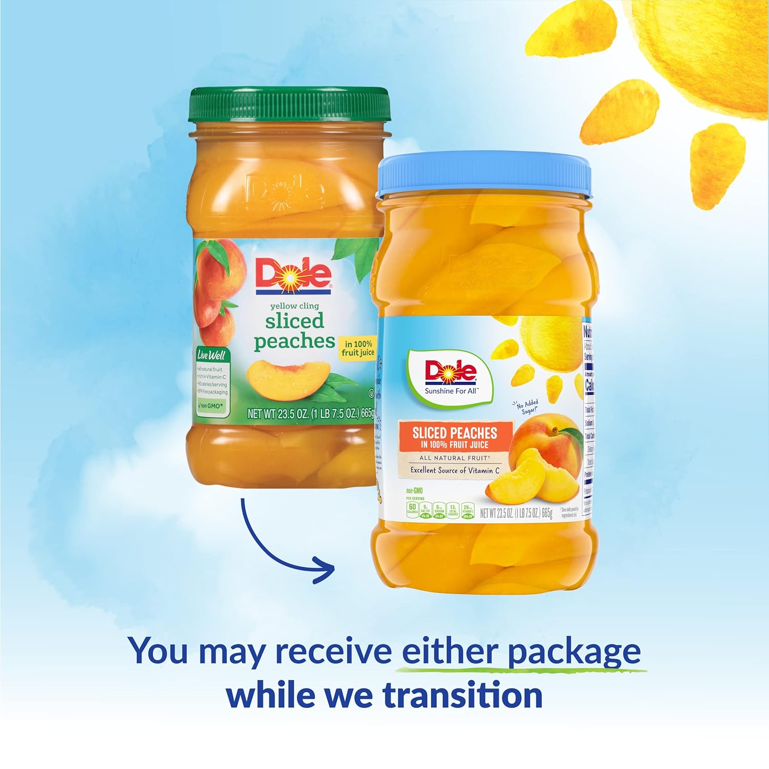 Dole Fruit Jars, Yellow Cling Sliced Peaches in 100% Fruit Juice, Gluten Free, Pantry Staples, 23.5 Oz Resealable Jars, (Pack of 8) Dole Fruit Jars, Yellow Cling Sliced Peaches in 100% Fruit Juice, Gluten Free, Pantry Staples, 23.5 Oz Resealable Jars, (Pack of 8) - Image 7