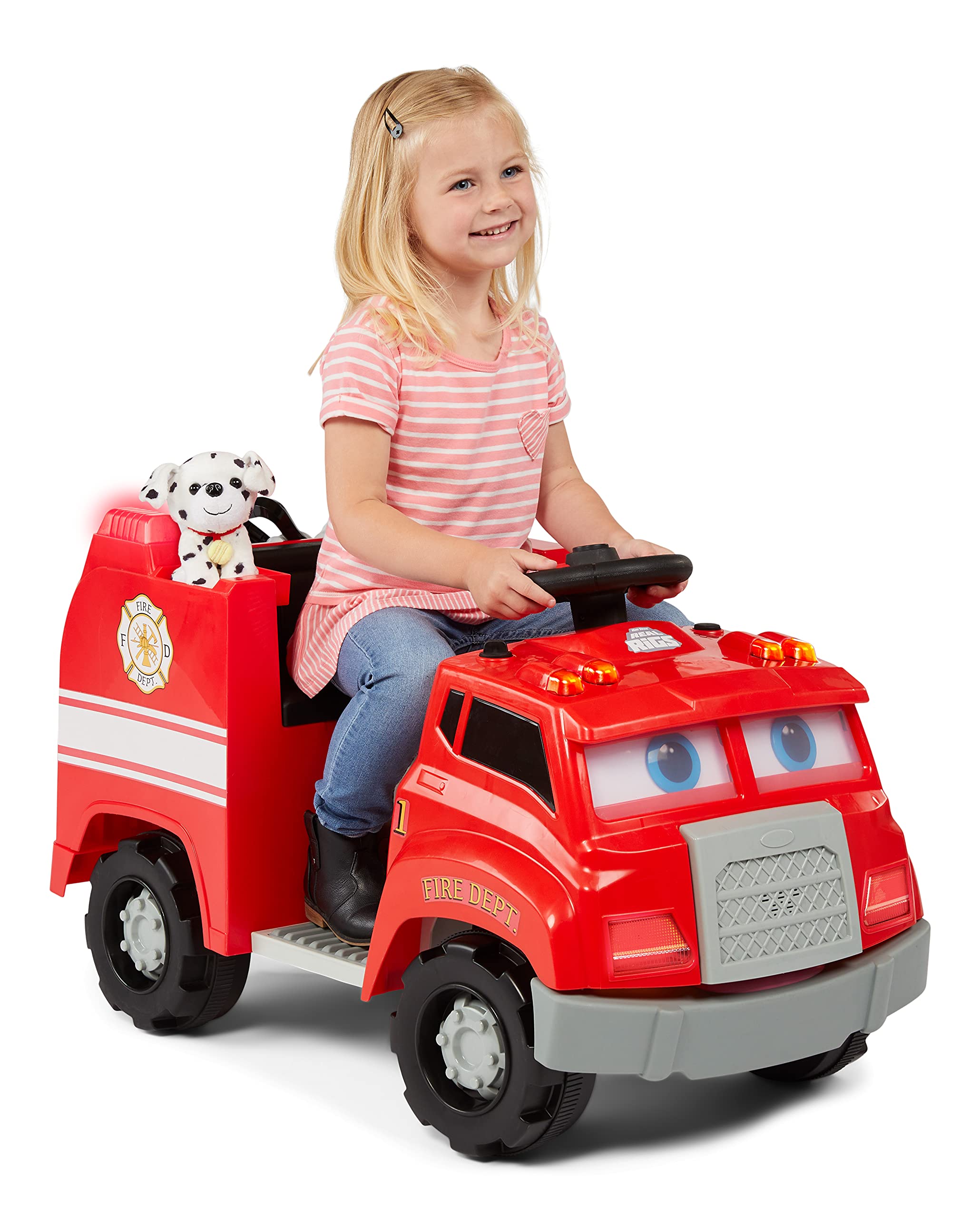 Kid Trax Real Rigs Toddler Fire Truck Interactive Ride On Toy, Kids Ages 1.5-4 Years, 6 Volt Battery and Charger, Sound Effects, Red, Large Kid Trax Real Rigs Toddler Fire Truck Interactive Ride On Toy, Kids Ages 1.5-4 Years, 6 Volt Battery and Charger, Sound Effects, Red, Large - Image 7