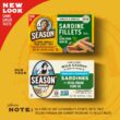 Season Sardines in Extra Virgin Olive Oil - Skinless & Boneless, Wild Caught, 4.37 Oz Tins, 12-Pack