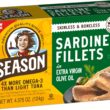 Season Sardines in Extra Virgin Olive Oil - Skinless & Boneless, Wild Caught, 4.37 Oz Tins, 12-Pack