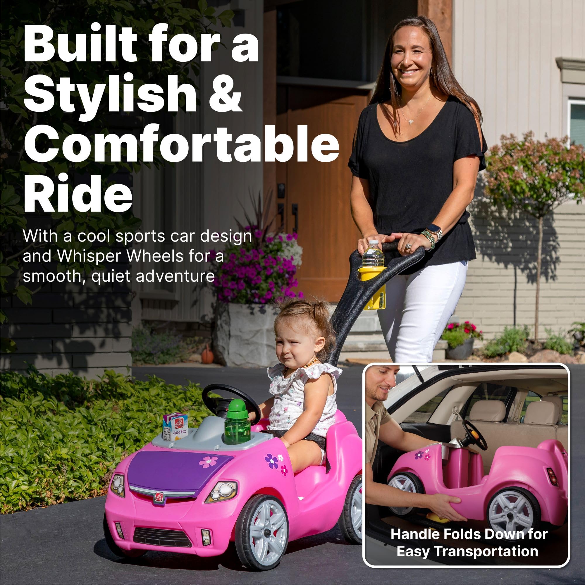 Step2 Whisper Ride II Ride On Push Toy Car, Pink – Ride On Car with Included Seat Belt, Easy Storage and Transport Step2 Whisper Ride II Ride On Push Toy Car, Pink – Ride On Car with Included Seat Belt, Easy Storage and Transport - Image 7