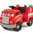 Kid Trax Real Rigs Toddler Fire Truck Interactive Ride On Toy, Kids Ages 1.5-4 Years, 6 Volt Battery and Charger, Sound Effects, Red, Large