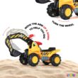 Play22 Toy Tractors for Kids Ride On Excavator - Music Sounds Digger Scooter Bulldozer Includes Helmet with Rocks