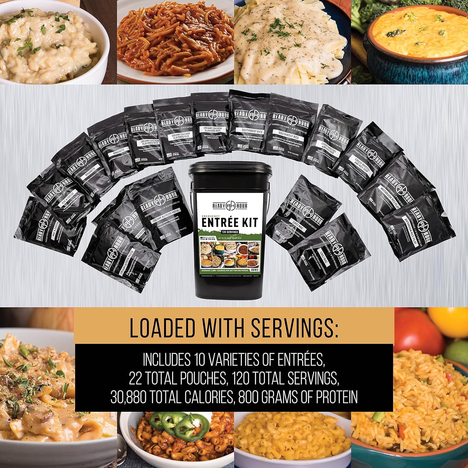 Ready Hour Emergency Meal Entrées, Real Non-Perishable Meals, 25-Year Shelf Life, Portable Flood-Safe Container, 120 Servings Ready Hour Emergency Meal Entrées, Real Non-Perishable Meals, 25-Year Shelf Life, Portable Flood-Safe Container, 120 Servings - Image 6