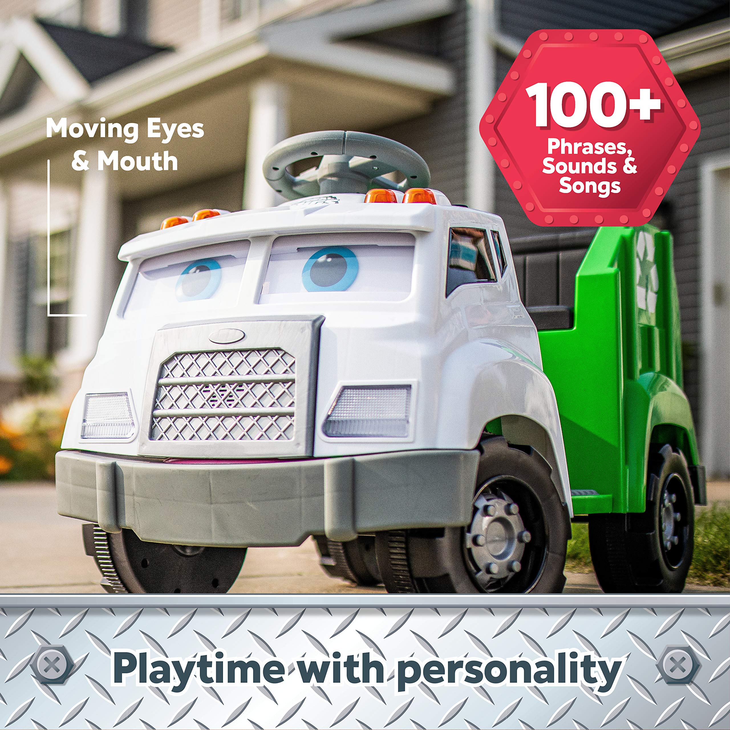 Kid Trax Real Rigs Toddler Recycling Truck Interactive Ride On Toy, Kids Ages 1.5-4 Years, 6 Volt Battery and Charger, Green Kid Trax Real Rigs Toddler Recycling Truck Interactive Ride On Toy, Kids Ages 1.5-4 Years, 6 Volt Battery and Charger, Green - Image 10
