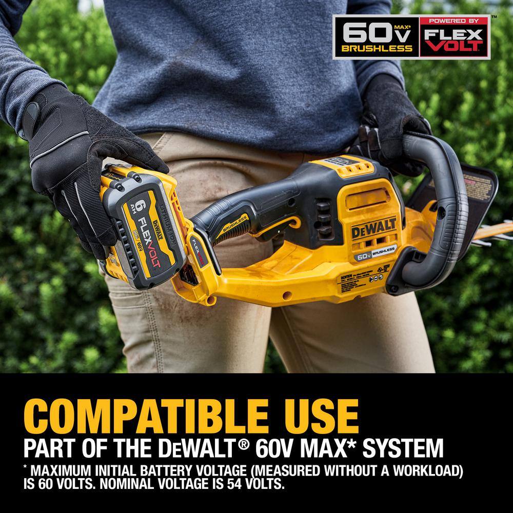 DEWALT DCHT870B FLEXVOLT 60V MAX 26 in. Brushless Cordless Battery Powered Hedge Trimmer (Tool Only) DEWALT DCHT870B FLEXVOLT 60V MAX 26 in. Brushless Cordless Battery Powered Hedge Trimmer (Tool Only) - Image 10