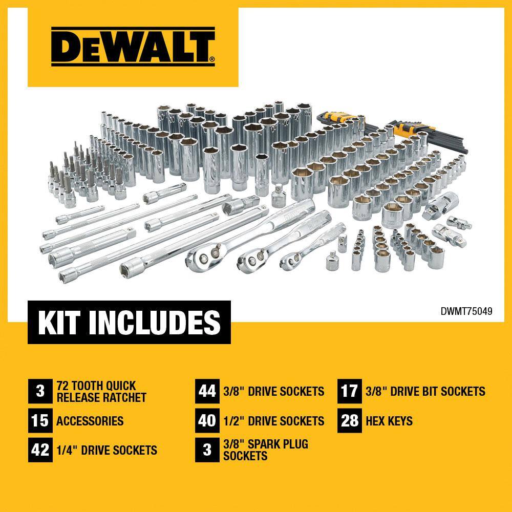 DEWALT DWMT75049 Chrome Vanadium Mechanics Tool Set (192-Piece) DEWALT DWMT75049 Chrome Vanadium Mechanics Tool Set (192-Piece) - Image 8