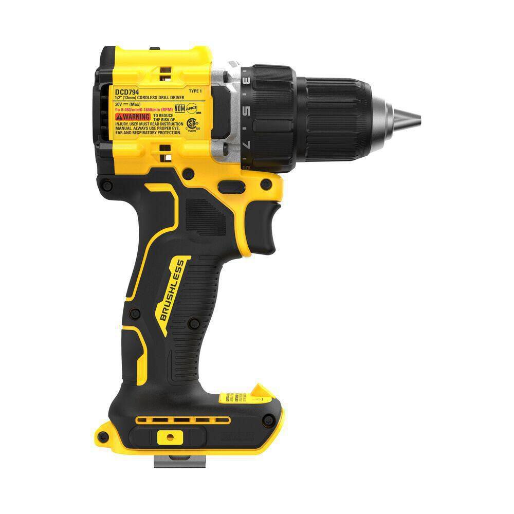 DEWALT DCD794B ATOMIC 20-Volt MAX Brushless Cordless 1/2 in. Drill Driver (Tool-Only) DEWALT DCD794B ATOMIC 20-Volt MAX Brushless Cordless 1/2 in. Drill Driver (Tool-Only) - Image 8
