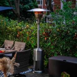 Nuu Garden 46000-BTU Silver Stainless Steel Floorstanding Liquid Propane Patio Heater