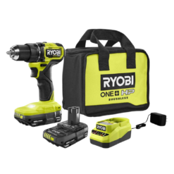 RYOBI ONE+ HP 18V Brushless Cordless Compact 1/2in. Drill/Driver Kit with (2) 1.5 Ah Batteries and Charger