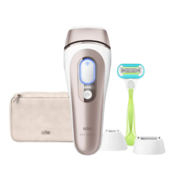 Braun IPL Pro 7 IPL Hair Removal with Venus Razor for Men & Women - White/Gold