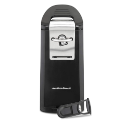 Hamilton Beach Smooth Touch Electric Automatic Can Opener Easy Push Down Lever, For All Standard-Size and Pop-Top, Black