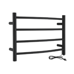 ANZZI Matte Black Plug-in Wall Mount Towel Warmer 5.5-in x 23.5-in x 16.5-in