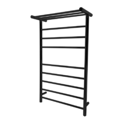 ANZZI Matte Black Plug-in Wall Mount Towel Warmer 23.75-in x 9.5-in x 39-in