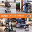 RIDGID WD1956 16 Gallon 6.5 Peak HP Stainless Steel Shop Vac Wet Dry Vacuum with Fine Dust Filter, Hose and Accessory Attachments RIDGID WD1956 16 Gallon 6.5 Peak HP Stainless Steel Shop Vac Wet Dry Vacuum with Fine Dust Filter, Hose and Accessory Attachments