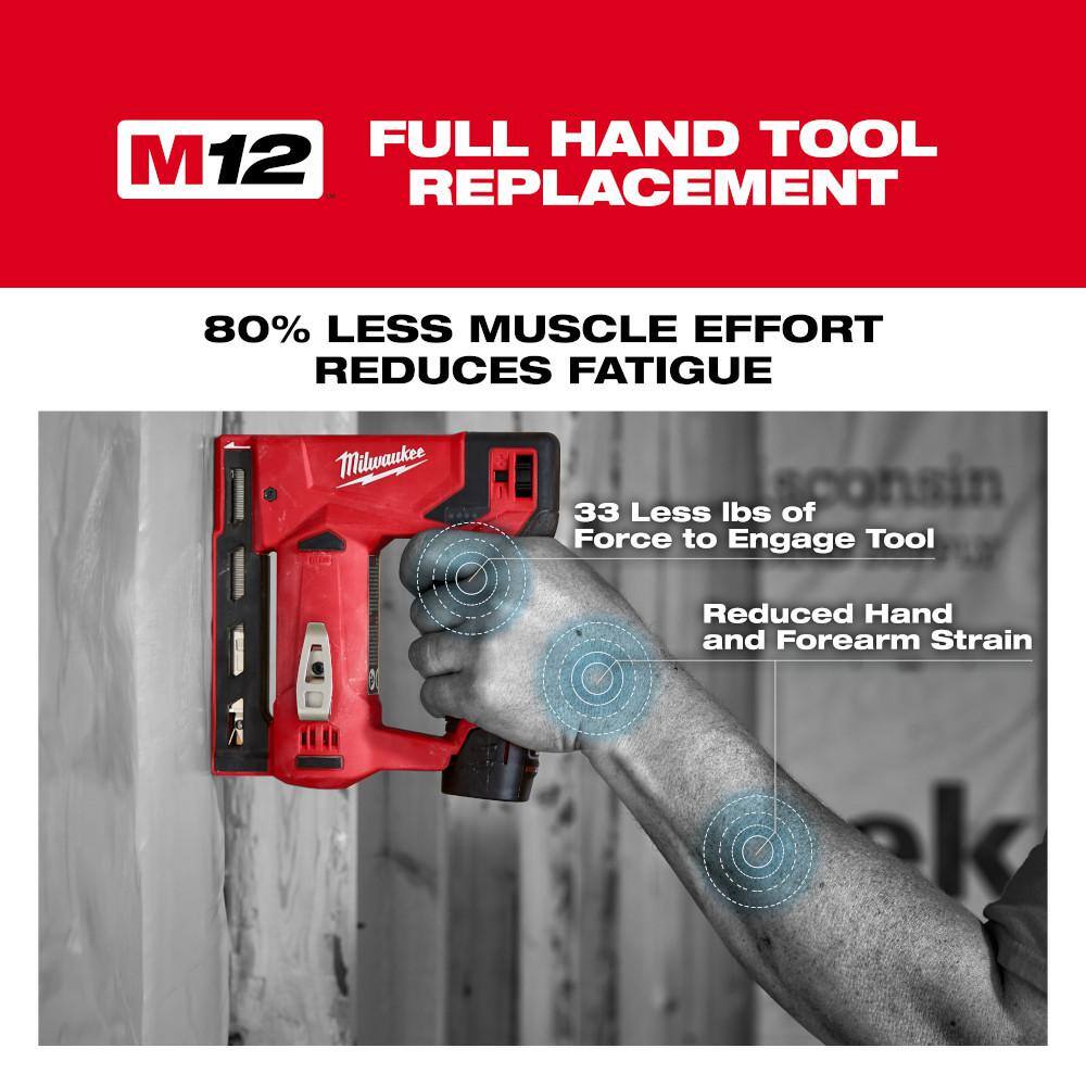 Milwaukee M12 12-Volt Lithium-Ion Cordless 3/8 in. Crown Stapler (Tool-Only) Milwaukee M12 12-Volt Lithium-Ion Cordless 3/8 in. Crown Stapler (Tool-Only) - Image 5