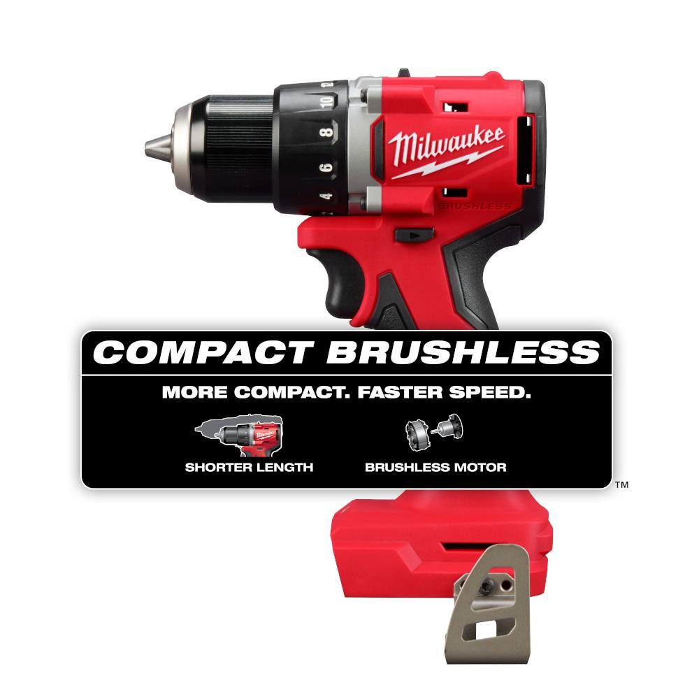 Milwaukee M18 18V Lithium-Ion Brushless Cordless 1/2 in. Compact Drill/Driver (Tool-Only) Milwaukee M18 18V Lithium-Ion Brushless Cordless 1/2 in. Compact Drill/Driver (Tool-Only) - Image 8