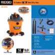 RIDGID HD1200 12 Gallon 5.0 Peak HP NXT Shop Vac Wet Dry Vacuum with General Debris Filter, Locking Hose and Accessory Attachments