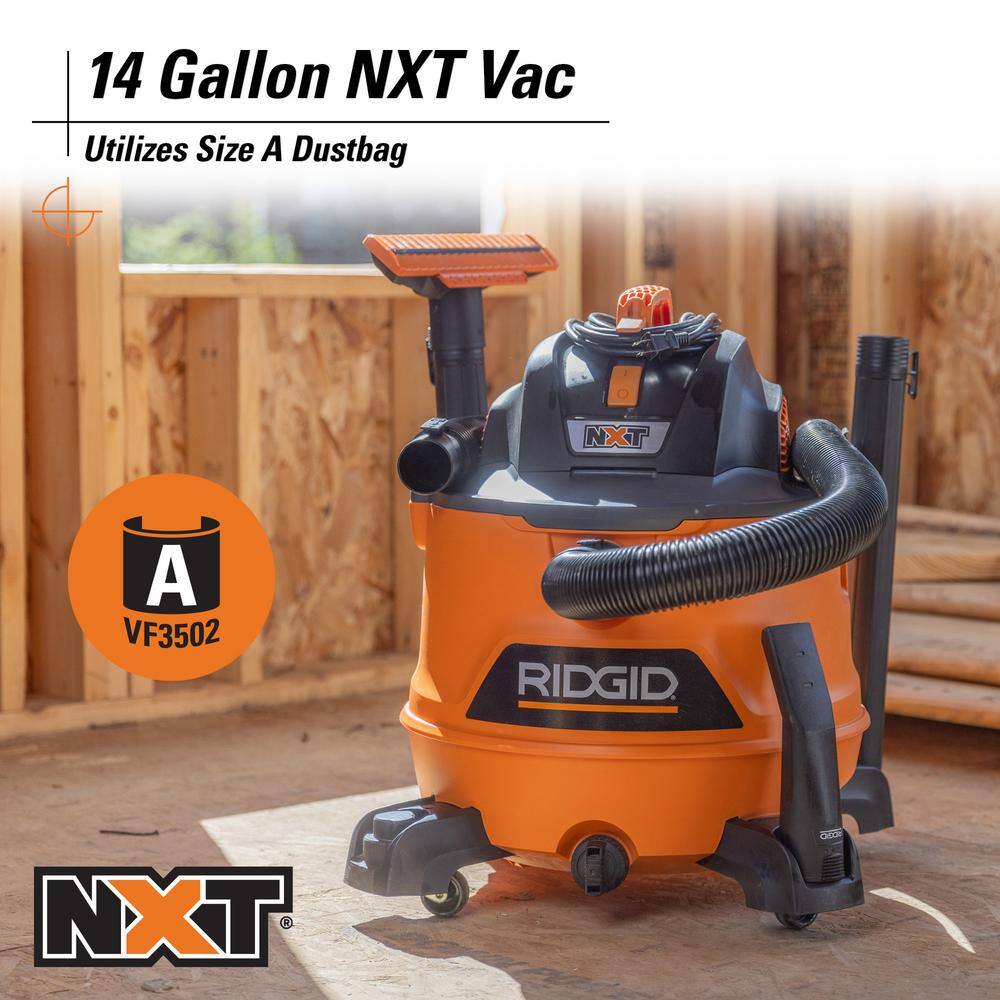 RIDGID HD1401 14 Gallon 6.0 Peak HP NXT Shop Vac Wet Dry Vacuum with Fine Dust Filter, Hose, Accessories and Car Cleaning Kit RIDGID HD1401 14 Gallon 6.0 Peak HP NXT Shop Vac Wet Dry Vacuum with Fine Dust Filter, Hose, Accessories and Car Cleaning Kit - Image 6