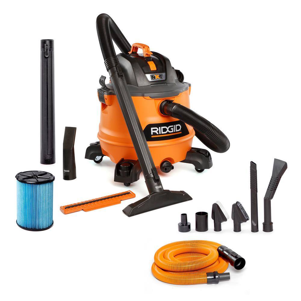 RIDGID HD1401 14 Gallon 6.0 Peak HP NXT Shop Vac Wet Dry Vacuum with Fine Dust Filter, Hose, Accessories and Car Cleaning Kit RIDGID HD1401 14 Gallon 6.0 Peak HP NXT Shop Vac Wet Dry Vacuum with Fine Dust Filter, Hose, Accessories and Car Cleaning Kit