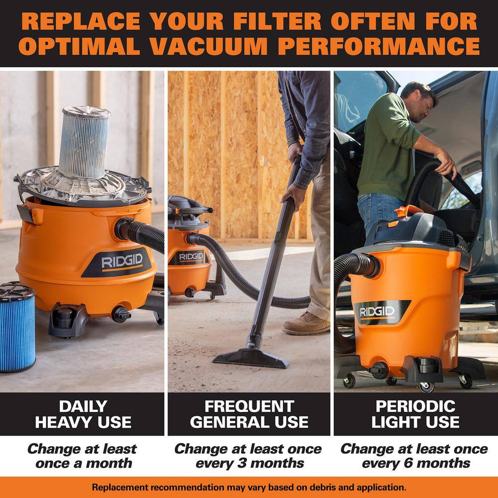 RIDGID HD1401 14 Gallon 6.0 Peak HP NXT Shop Vac Wet Dry Vacuum with Fine Dust Filter, Hose, Accessories and Car Cleaning Kit RIDGID HD1401 14 Gallon 6.0 Peak HP NXT Shop Vac Wet Dry Vacuum with Fine Dust Filter, Hose, Accessories and Car Cleaning Kit - Image 9