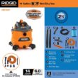 RIDGID HD1401 14 Gallon 6.0 Peak HP NXT Shop Vac Wet Dry Vacuum with Fine Dust Filter, Hose, Accessories and Car Cleaning Kit RIDGID HD1401 14 Gallon 6.0 Peak HP NXT Shop Vac Wet Dry Vacuum with Fine Dust Filter, Hose, Accessories and Car Cleaning Kit