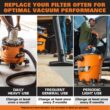 RIDGID 4 Gallon 5.0 Peak HP Portable Shop Vac Wet Dry Vacuum with Fine Dust Filter, Locking Hose and Accessory Attachments