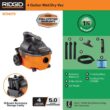 RIDGID 4 Gallon 5.0 Peak HP Portable Shop Vac Wet Dry Vacuum with Fine Dust Filter, Locking Hose and Accessory Attachments