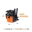 RIDGID WD5500 5 Gal. 5.0 Peak HP Portable Wall Mount Shop Vac Wet Dry Vacuum with Filter, Two Locking Hoses and Accessory Attachments