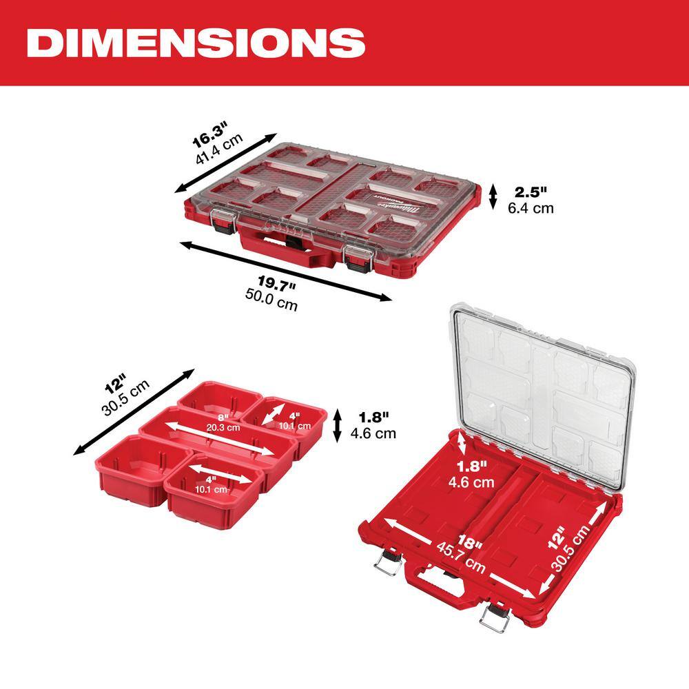 Milwaukee PACKOUT 11-Compartment Low-Profile Impact Resistant Portable Small Parts Organizer Milwaukee PACKOUT 11-Compartment Low-Profile Impact Resistant Portable Small Parts Organizer - Image 5
