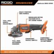 RIDGID 18V Brushless Cordless 4-1/2 in. Paddle Switch Angle Grinder (Tool Only) RIDGID 18V Brushless Cordless 4-1/2 in. Paddle Switch Angle Grinder (Tool Only)