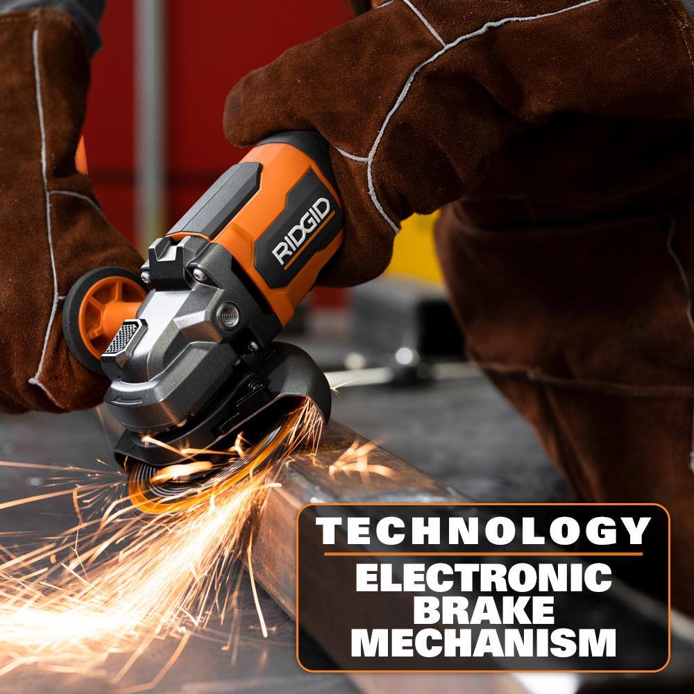 RIDGID 18V Brushless Cordless 4-1/2 in. Paddle Switch Angle Grinder (Tool Only) RIDGID 18V Brushless Cordless 4-1/2 in. Paddle Switch Angle Grinder (Tool Only) - Image 6